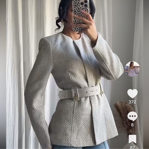 Zara Jackets & Blazers - ZARA BELTED TEXTURED BLAZER